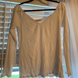 White off the shoulder long sleeve top